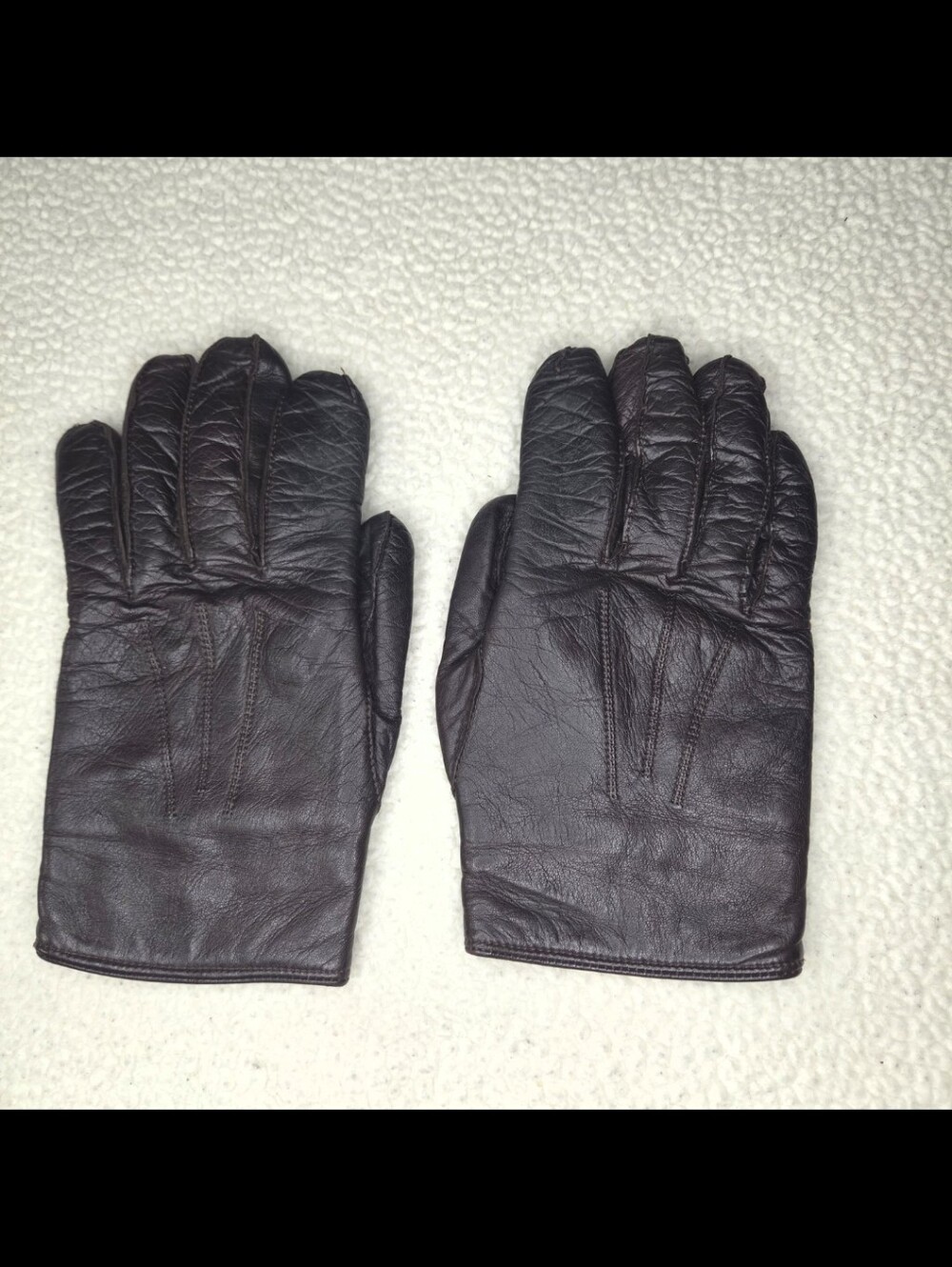 Vintage Coach Men's Leather Gloves - Deep Brown Size Small Cashmere Lining